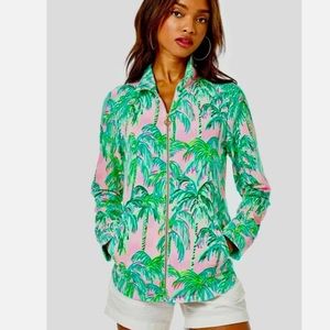 Hard to Find UPF +50 Leona Zip-Up Jacket SZ M Pink Blossom Suite Views